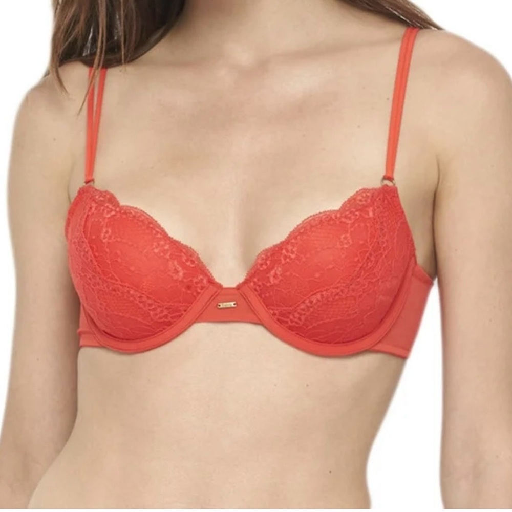BeMe NYC Women's Rough & Tumble Lace Demi Bra Sunkissed 38C NWT